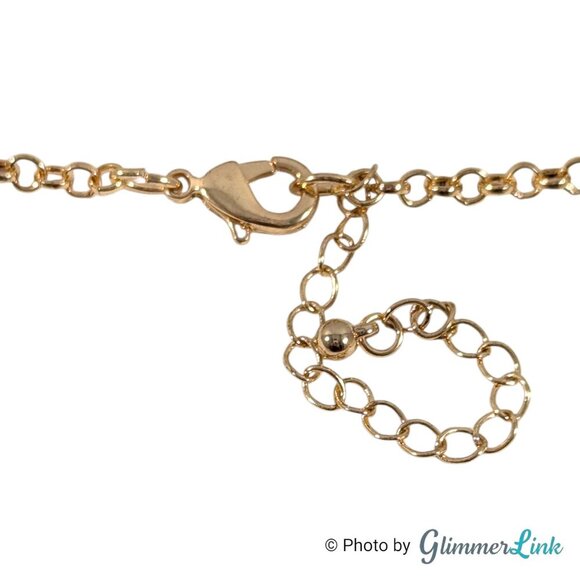 Red Orange Flower Cluster Statement Floral Bib Gold Tone Necklace - Picture 8 of 9